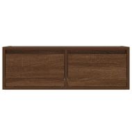 ТВ шкаф с LED осветление, кафяв дъб, 75x35,5x25 см