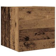 Комплект ТВ шкафове за стенен монтаж 4 части, инженерно дърво