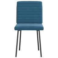 Трапезни столове, 4 бр, сини, кадифе