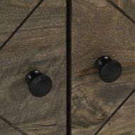 Кафе маса, черна, 80x50x40 см, мангово дърво масив