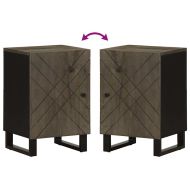 Шкаф за баня, черен, 38x33x58 см, масивно мангово дърво