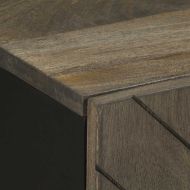 Шкаф за баня, черен, 38x33x58 см, масивно мангово дърво