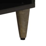 ТВ шкаф, черен, 100x33x46 см, мангово дърво масив