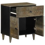 Нощно шкафче Светло сиво 50x33x60 cm Масивна дървесина Манго