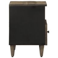 Нощно шкафче Светло сиво 40x33x46 cm Масивна дървесина Манго