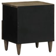 Нощно шкафче Светло сиво 40x33x46 cm Масивна дървесина Манго