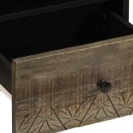 Нощно шкафче Светло сиво 40x33x46 cm Масивна дървесина Манго