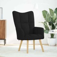 Релакс стол, черен, текстил