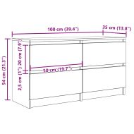 ТВ шкаф черен 100x35x54 cm Изработена дървесина