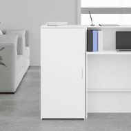 Шкаф за съхранение, бял, 50x45x103,5 cm, инженерно дърво