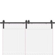 Комплект механизъм за плъзгаща врата, 200 см, стомана, черен