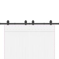 Комплект механизъм за плъзгаща врата, 183 см, стомана, черен