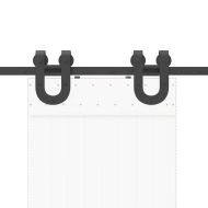 Комплект механизъм за плъзгаща врата, 200 см, стомана, черен