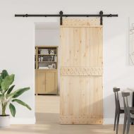 Комплект механизъм за плъзгаща врата, 200 см, стомана, черен