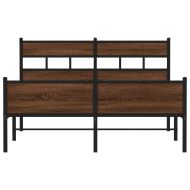 Рамка за легло без матрак Кафяв дъб Инженерна дървесина