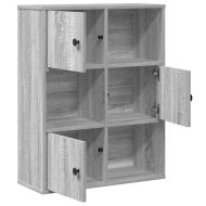 Библиотека, сив сонома, 60x24x76,5 см, инженерно дърво