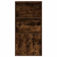 Библиотека, опушен дъб, 60x24x120 см, инженерно дърво