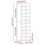 Шкаф за обувки от старо дърво 54x34x183 cm Инженерна дървесина
