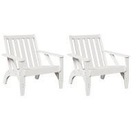 Градински столове Адирондак 2 бр. бели 75x77x77 cm