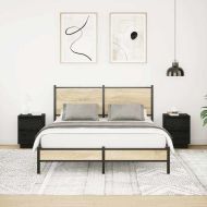 Нощни шкафчета с LED осветление 2 бр., черни 38x34x50 cm