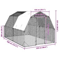 Пилешки подиум с покрив 2,5x4x2,25 м Поцинкована стомана