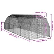 Пилешки бяг 2,5x8x2,25 m Поцинкована стомана
