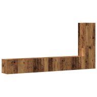 Комплект ТВ шкафове за стенен монтаж 3 части, инженерно дърво