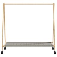 vidaXLL Стелаж за дрехи с рафтове и колела 106x34x106,5 cm Бамбук