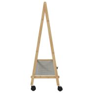 vidaXLL Стелаж за дрехи с рафтове и колела 106x34x106,5 cm Бамбук