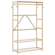 Закачалка за дрехи с рафтове 110x40x175 см бамбук