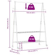 vidaXLL Стелаж за дрехи с рафтове и колела 132x45,5x155,5 cm Бамбук