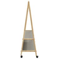 vidaXLL Стелаж за дрехи с рафтове и колела 132x45,5x155,5 cm Бамбук