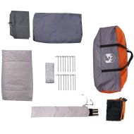 Семейна палатка тунелна 6 местна сиво-оранжева водоустойчива