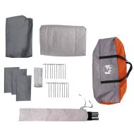 Къмпинг палатка с купол на веранда за 5 места, сива и оранжева