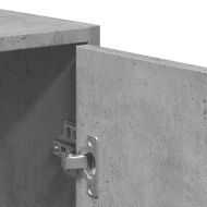 Шкаф за баня с огледало, бетонно сиво, инженерно дърво