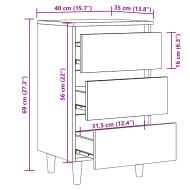 Нощно шкафче от старо дърво 40x35x69 cm Инженерна дървесина