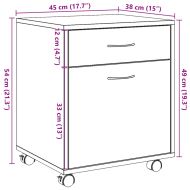 Шкаф за търкаляне Старо дърво 45x38x54 cm Инженерна дървесина