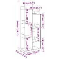 Шкаф за книги от старо дърво 48x25,5x140 cm Инженерна дървесина