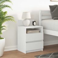 Нощно шкафче с 2 чекмеджета, бяло 40x33x60 cm