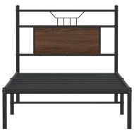 Рамка за легло без матрак кафяв дъб 90x200 см инженерно дърво