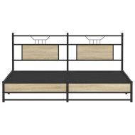 Метална рамка за легло, без матрак, сонома дъб, 180x200 см