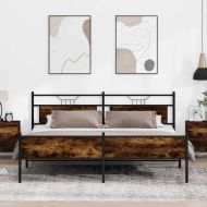 Метална рамка за легло, без матрак, опушен дъб, 200x200 см