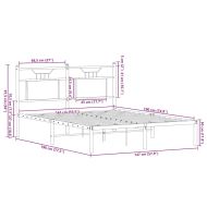 Рамка за легло без матрак Кафяв дъб Инженерна дървесина
