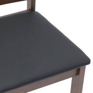 Трапезни столове с възглавници 2бр Кафяв масивна дървесина гума