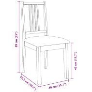 Трапезни столове с възглавници 2бр Кафяв масивна дървесина гума