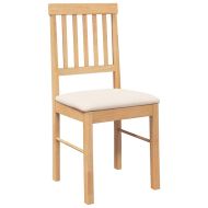 Трапезни столове с възглавници 2 бр масивна дървесина гума