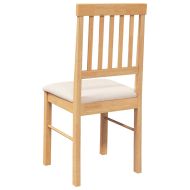 Трапезни столове с възглавници 2 бр масивна дървесина гума