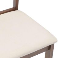 Трапезни столове с възглавници 2бр Кафяв масивна дървесина гума