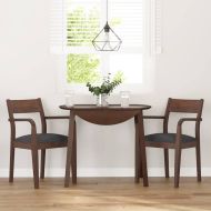 Трапезни столове с възглавници 2бр Кафяв масивна дървесина гума