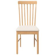 Трапезни столове с възглавници 2 бр масивна дървесина гума